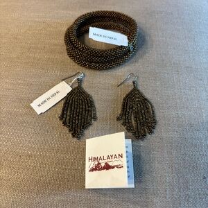 HSN Andrew Stone Himalayan Gems Brown Copper tone Earrings and Bracelets Set